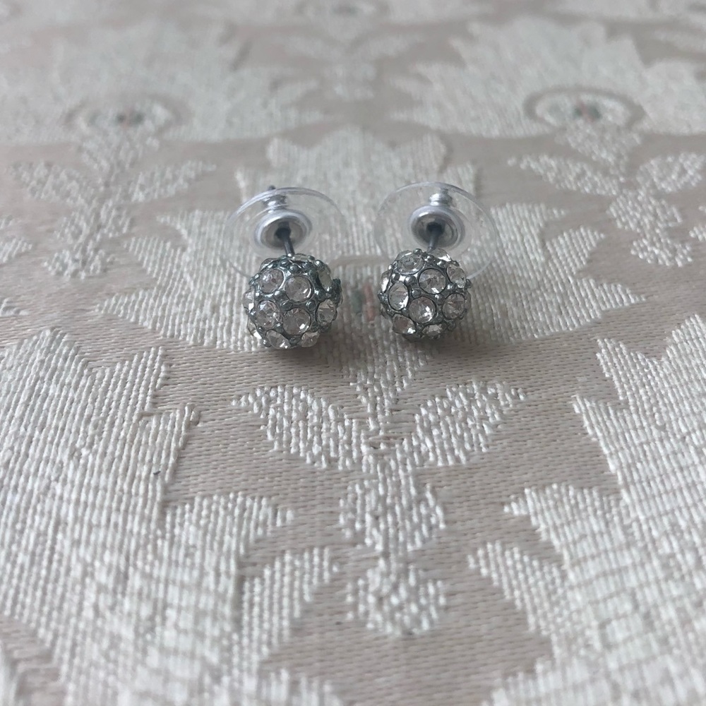 Faux Diamond Rounded Stud Earrings